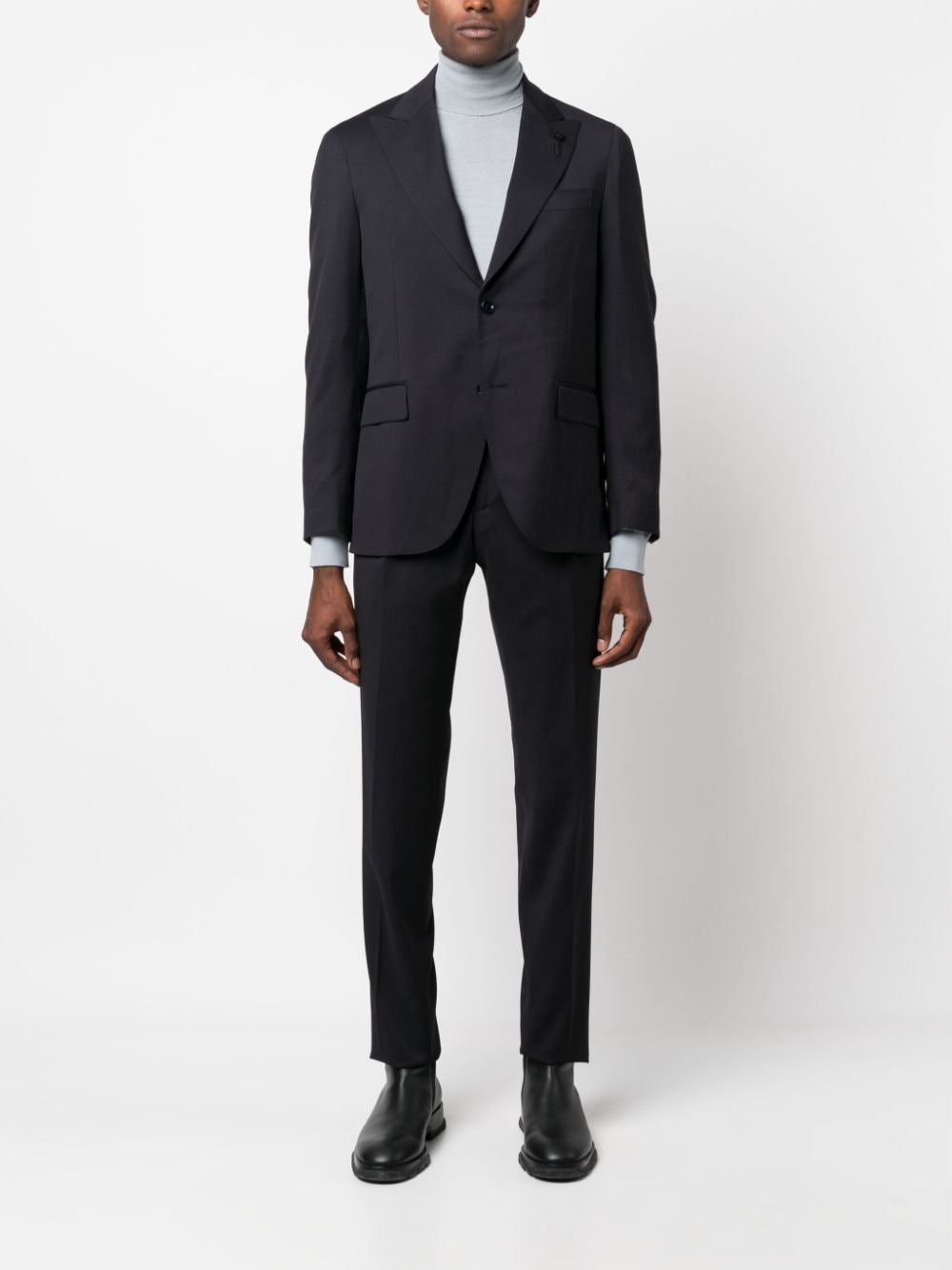 single-breasted two-piece wool suit - 2