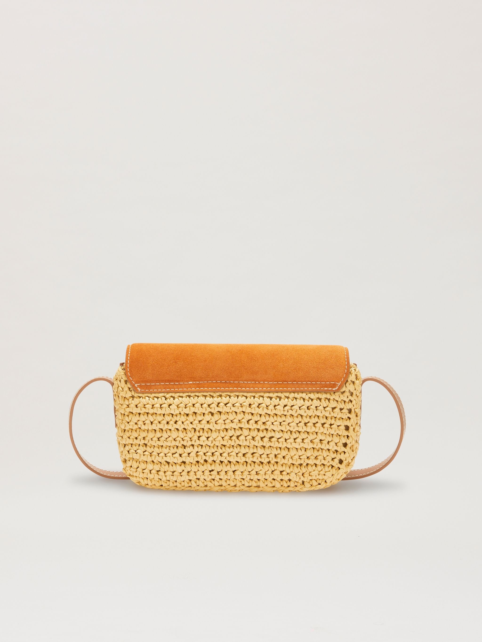 Woven Palm Bridge Suede Bag - 4