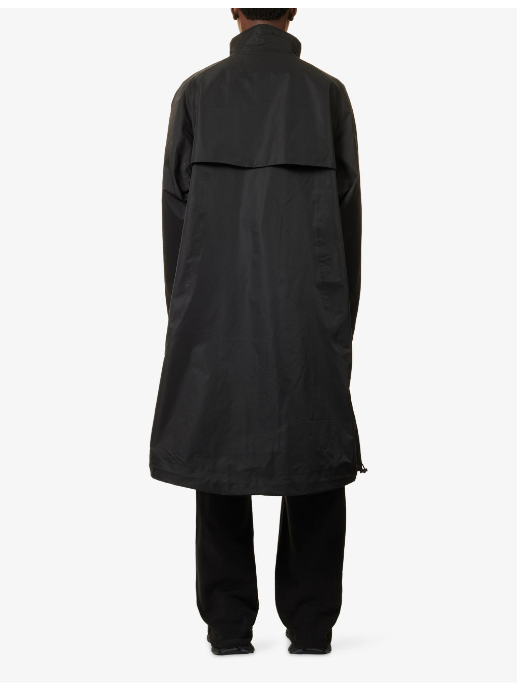 Mock-Neck Woven Rain Coat - 4