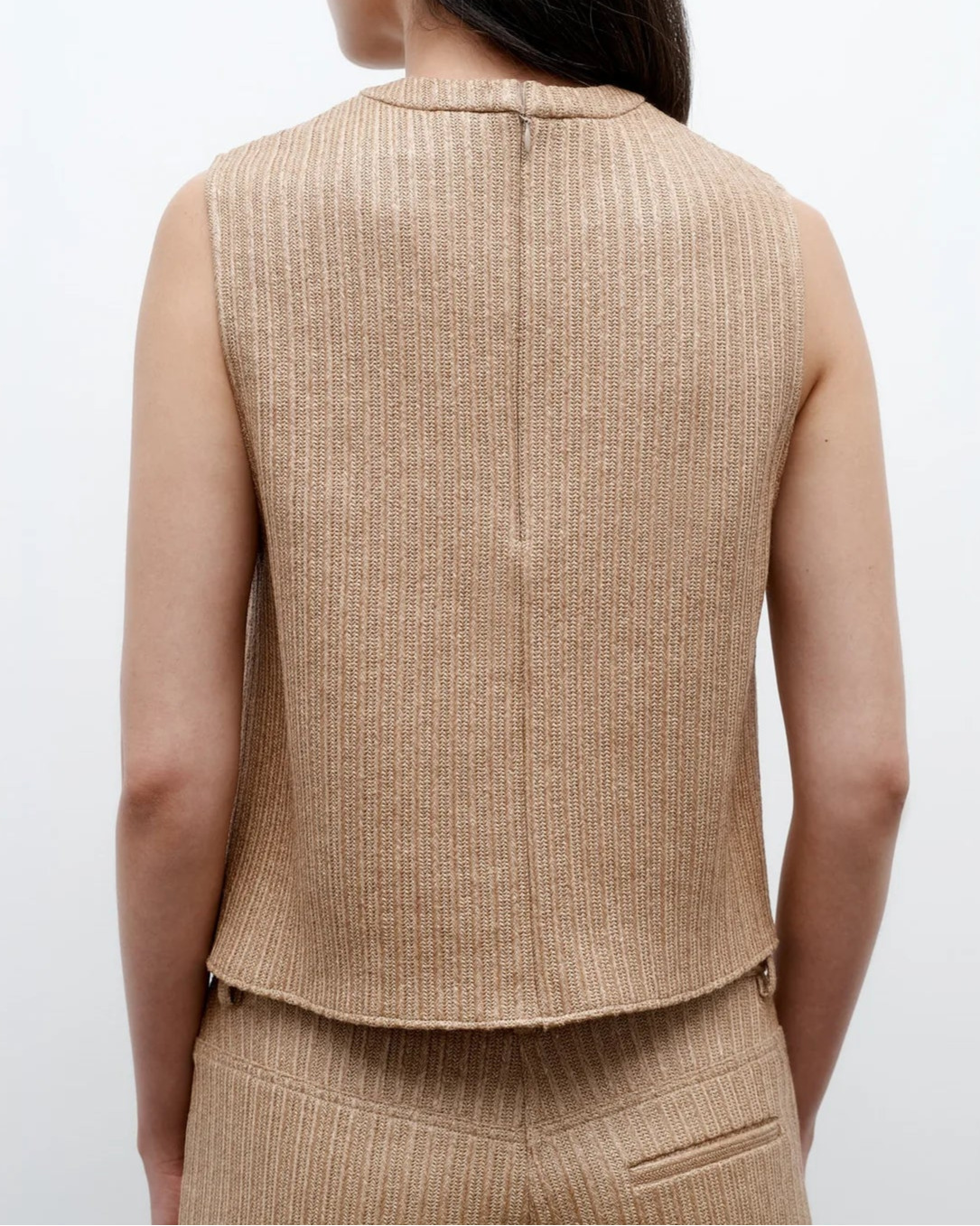 Cropped Muscle Tank In Soft Cotton Raffia - 5