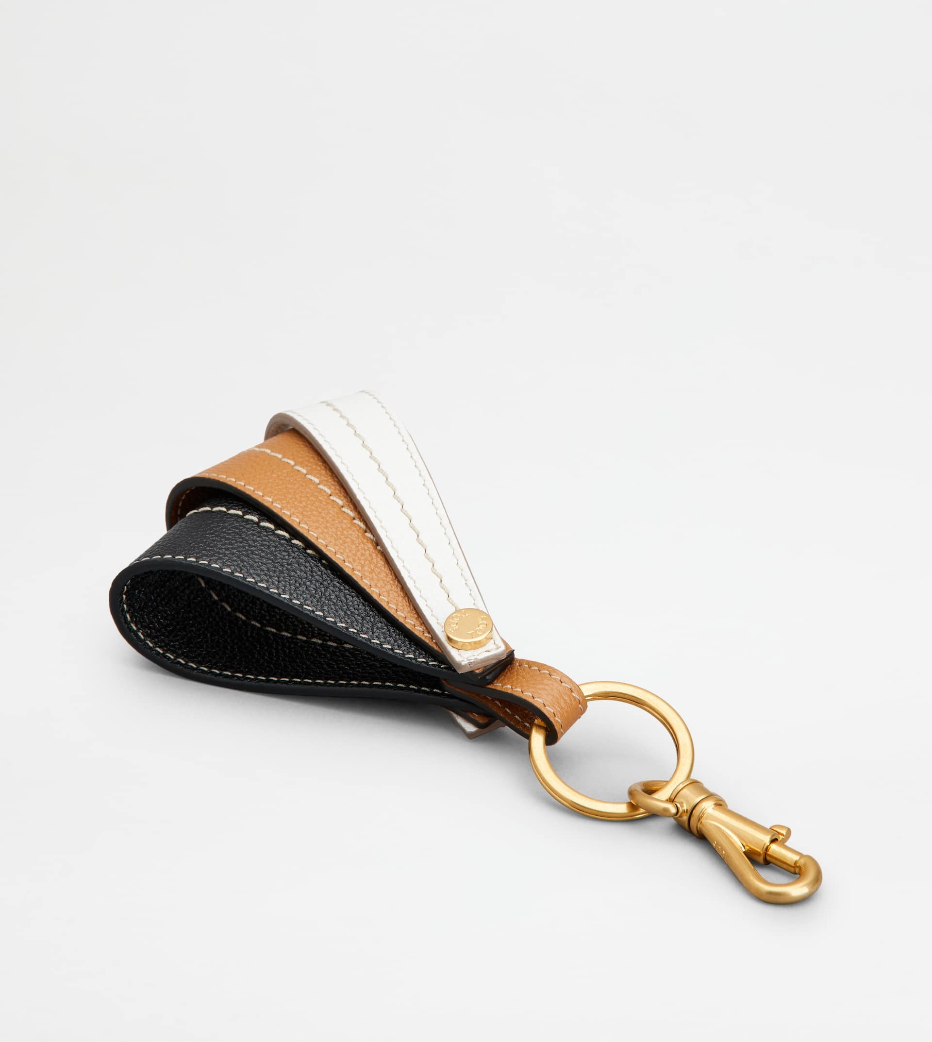 KEY HOLDER IN LEATHER - WHITE, BEIGE, BLACK - 2