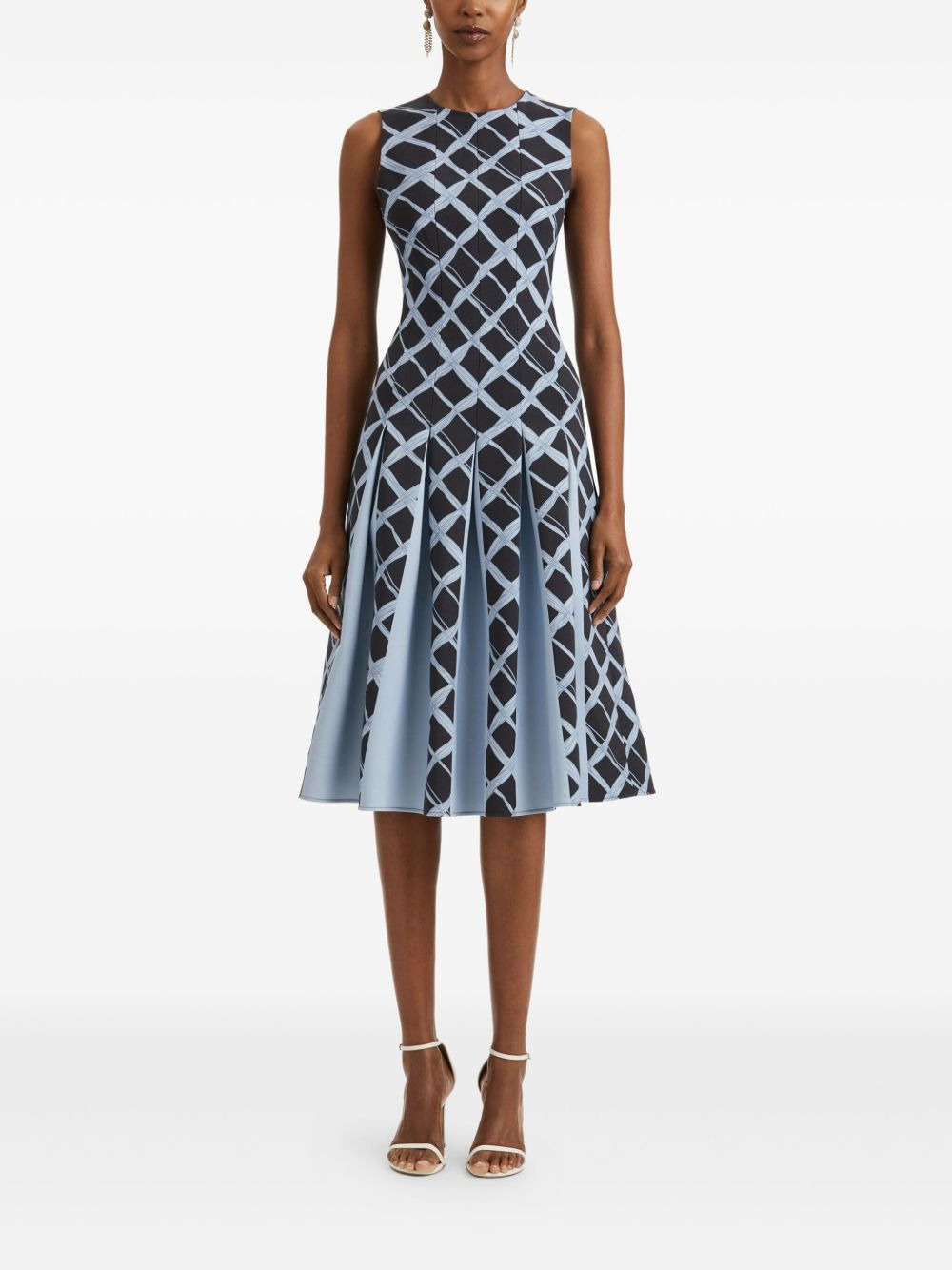 pleated wavy-pattern dress - 2