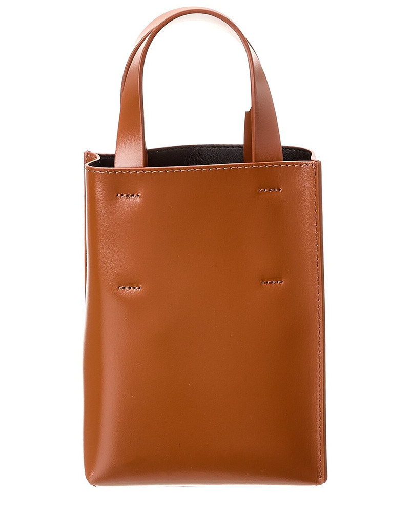 Marni Marni Museo Nano Leather Tote outlook