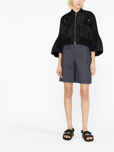 sacai wide-sleeves zip-up coat outlook