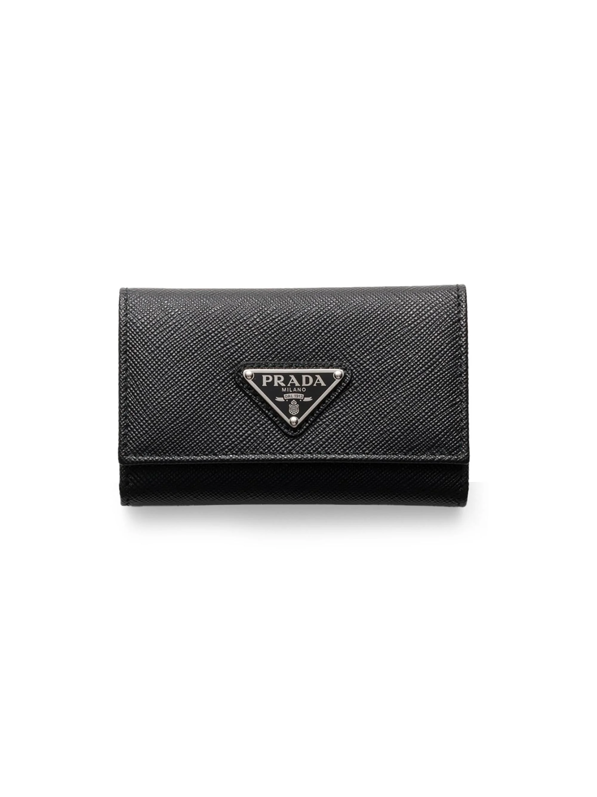 Men's Saffiano Leather Key Case - Black - 1