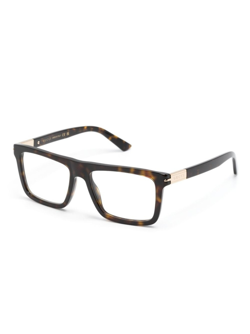 GUCCI tortoiseshell square-frame glasses outlook