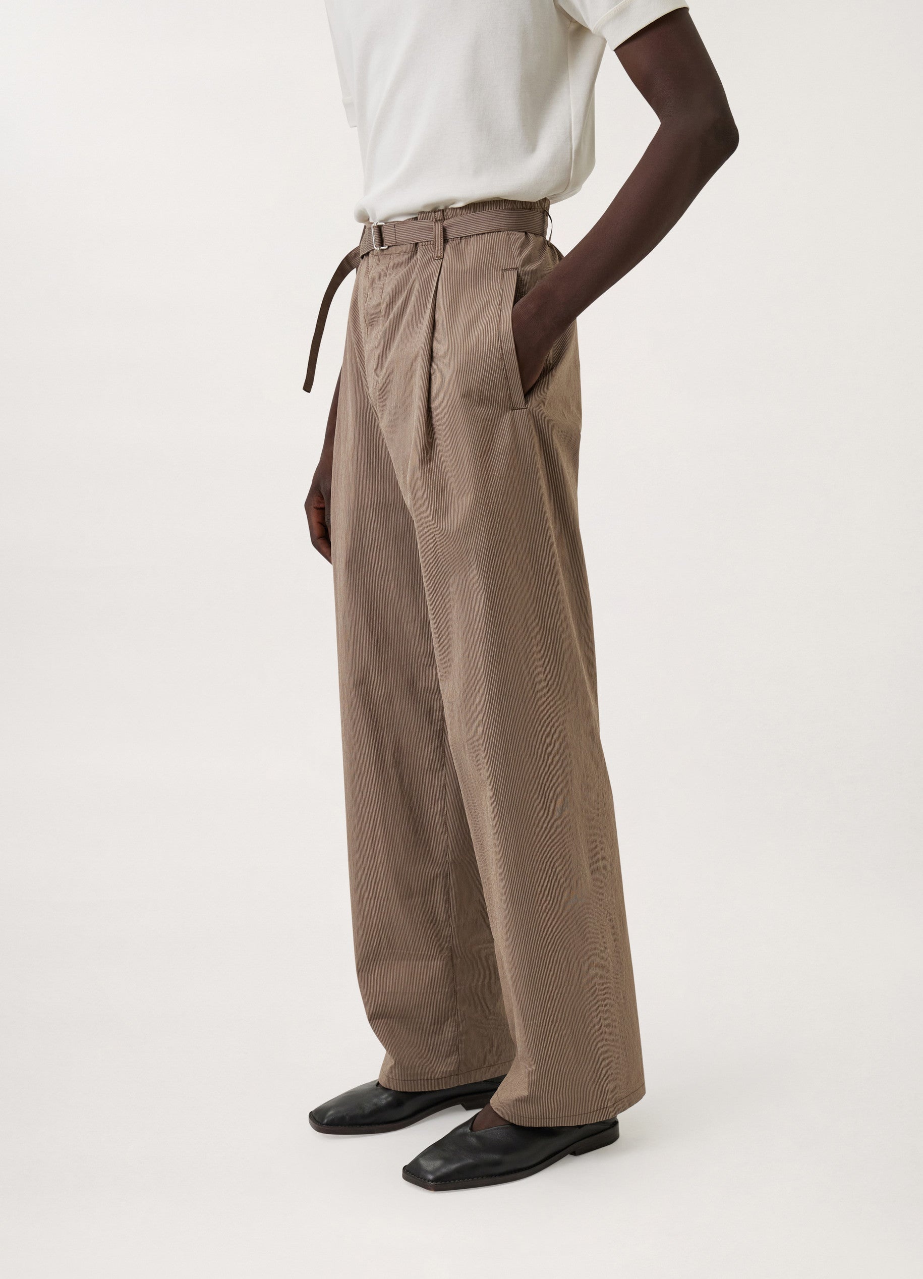 BELTED EASY PANTS
STRIPED COTTON - 2