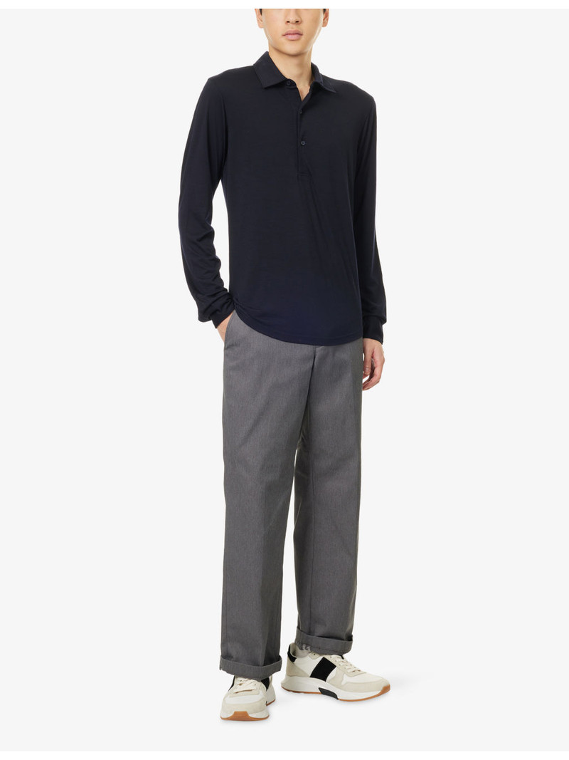 ORLEBAR BROWN Sebastian LS Lux Long-Sleeves Wool Polo Shirt outlook