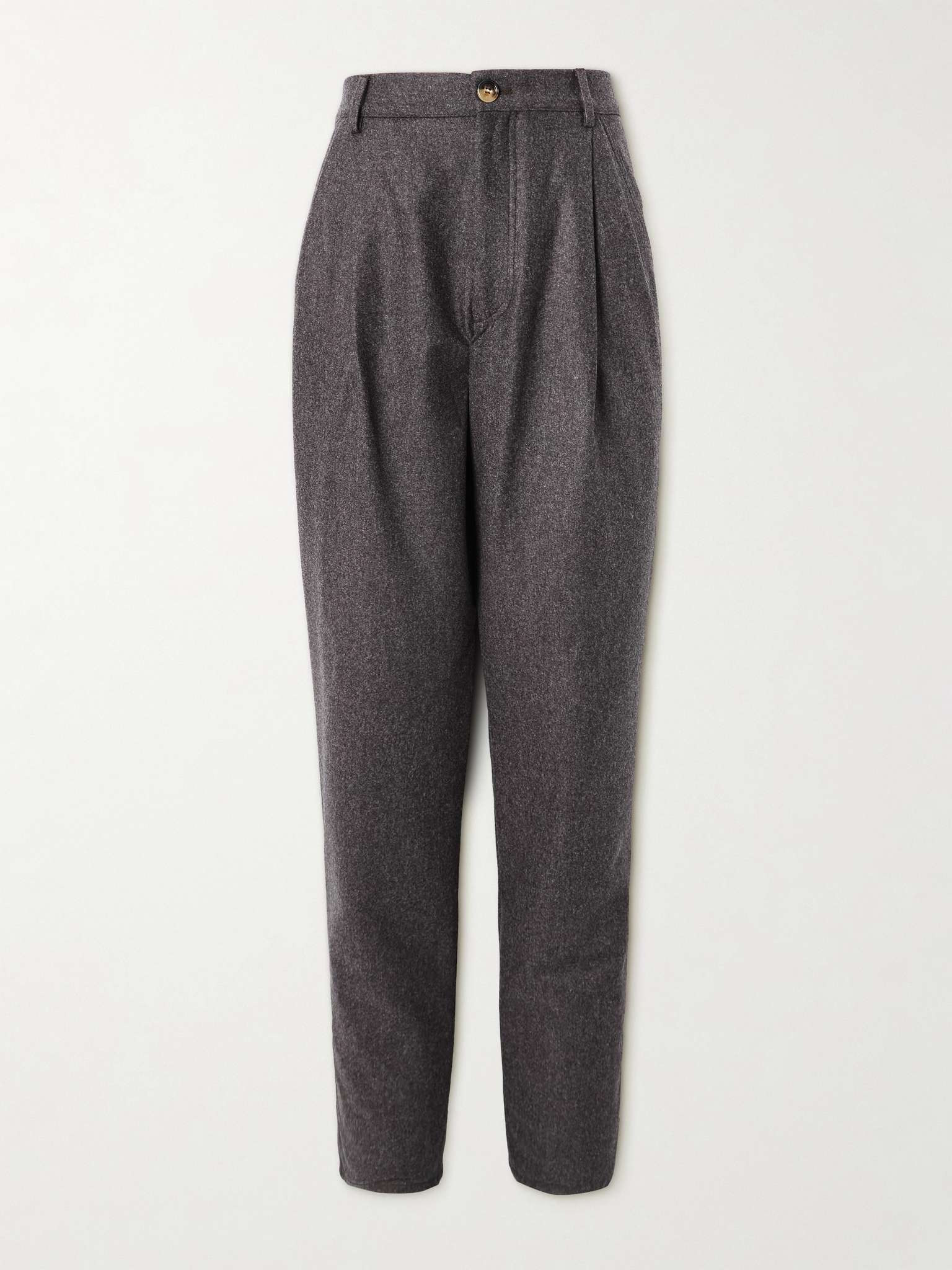 Straight-Leg Pleated Virgin Wool-Flannel Trousers - 1