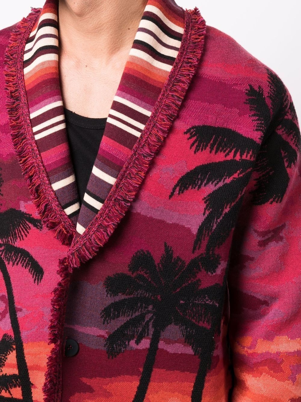 palm tree intarsia cardigan - 5