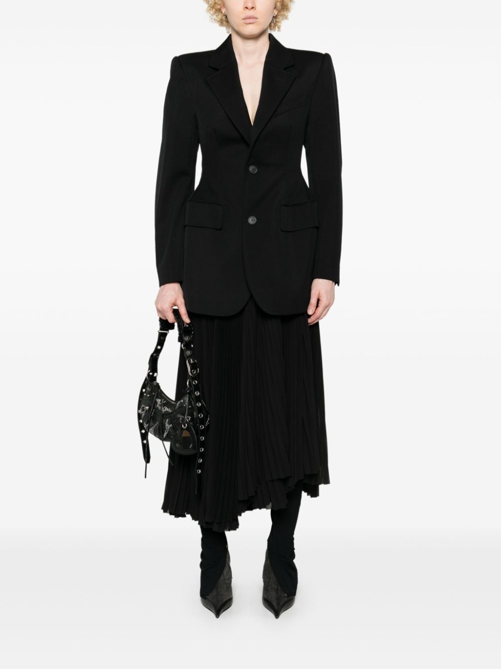 asymmetric pleated skirt - 2