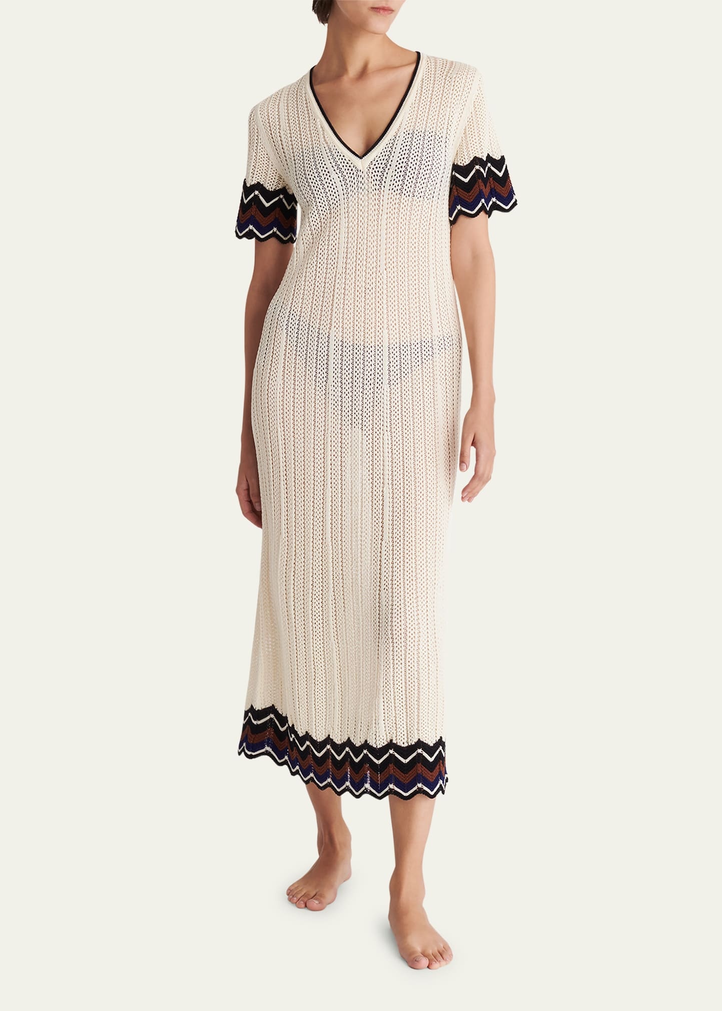 Luna Chevron Striped Knit Maxi Dress - 2