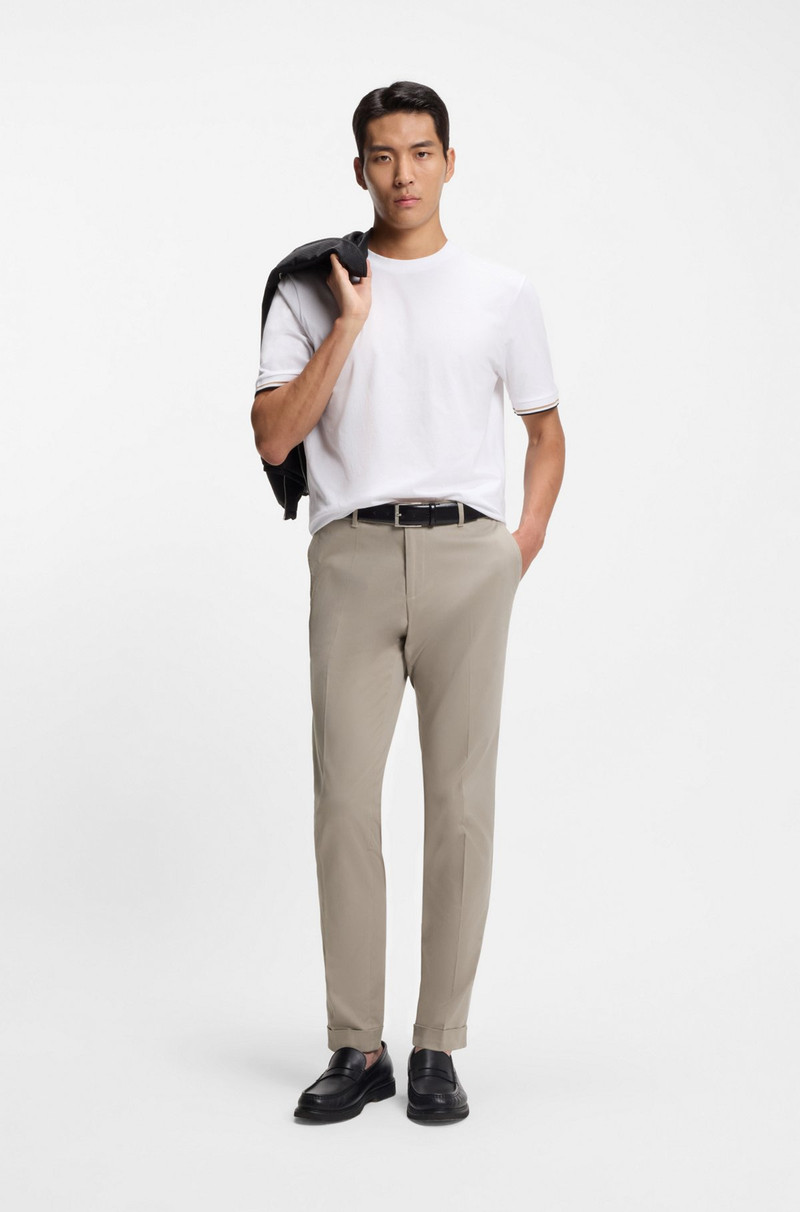 BOSS WASHABLE SLIM-FIT TROUSERS IN STRETCH COTTON outlook