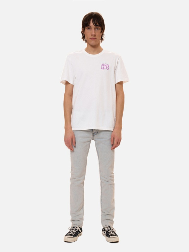 Nudie Jeans Roy Pause And Play Chalk White outlook