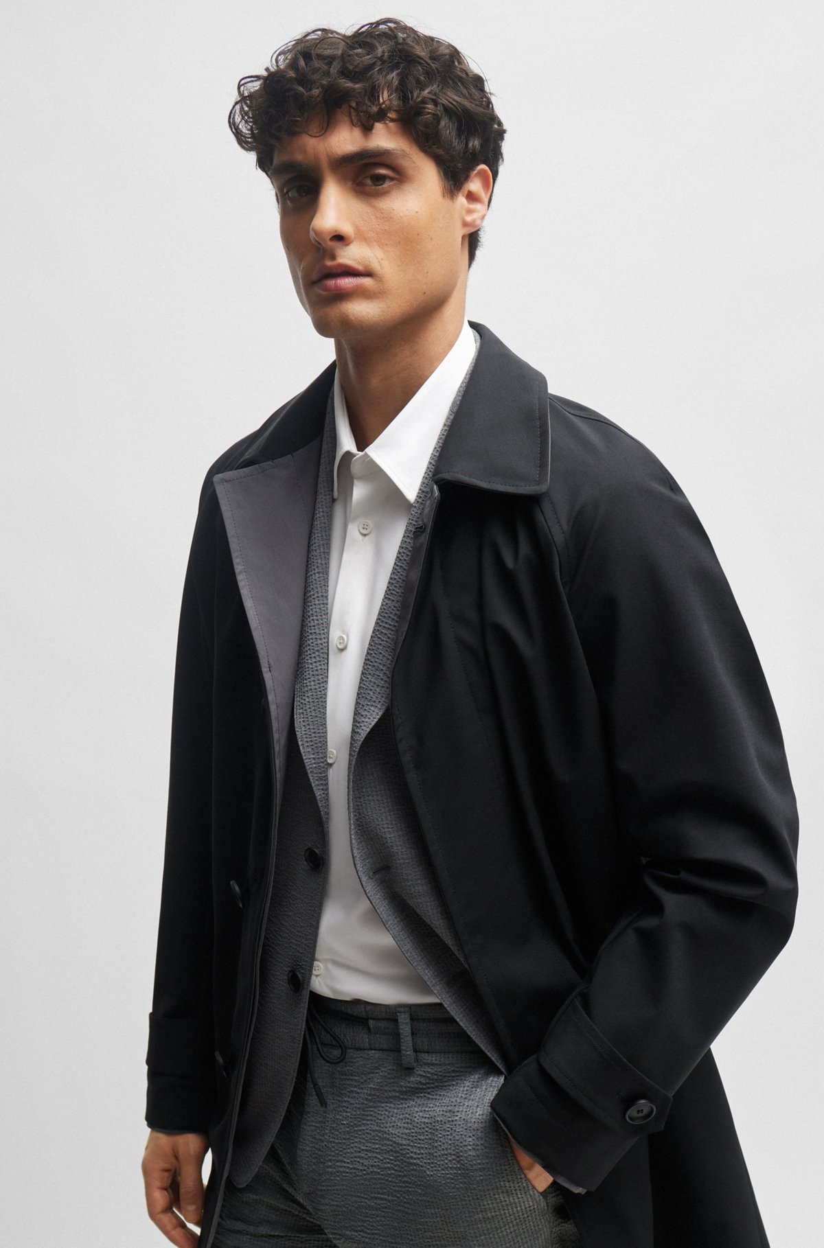 REVERSIBLE CAR COAT IN WATERPROOF PERFORMANCE-STRETCH MATERIAL - 4
