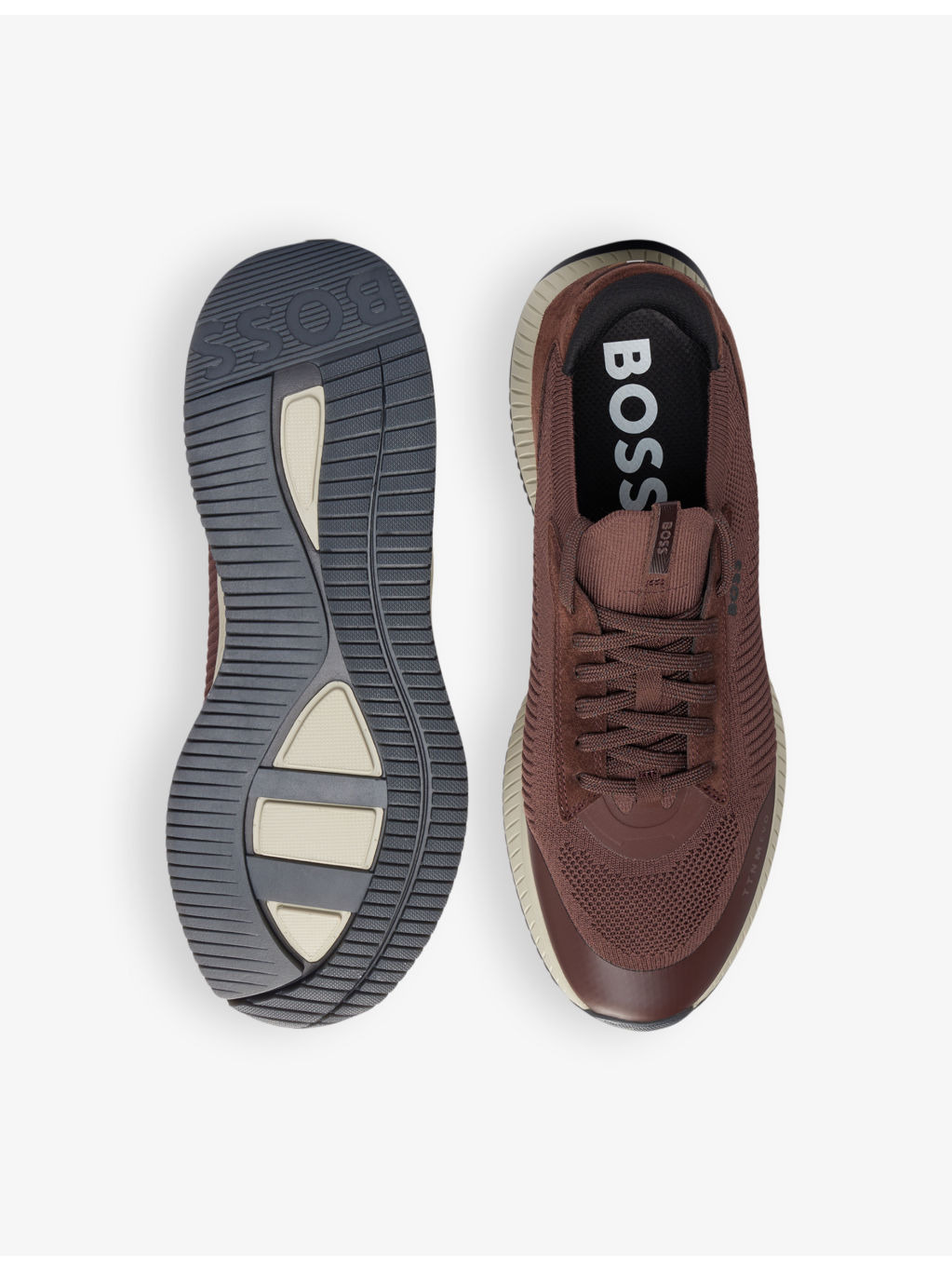 Branded knitted low-top trainers - 3