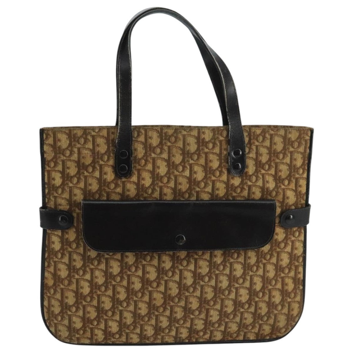 DIOR Trotter Canvas Hand Bag Brown - 13