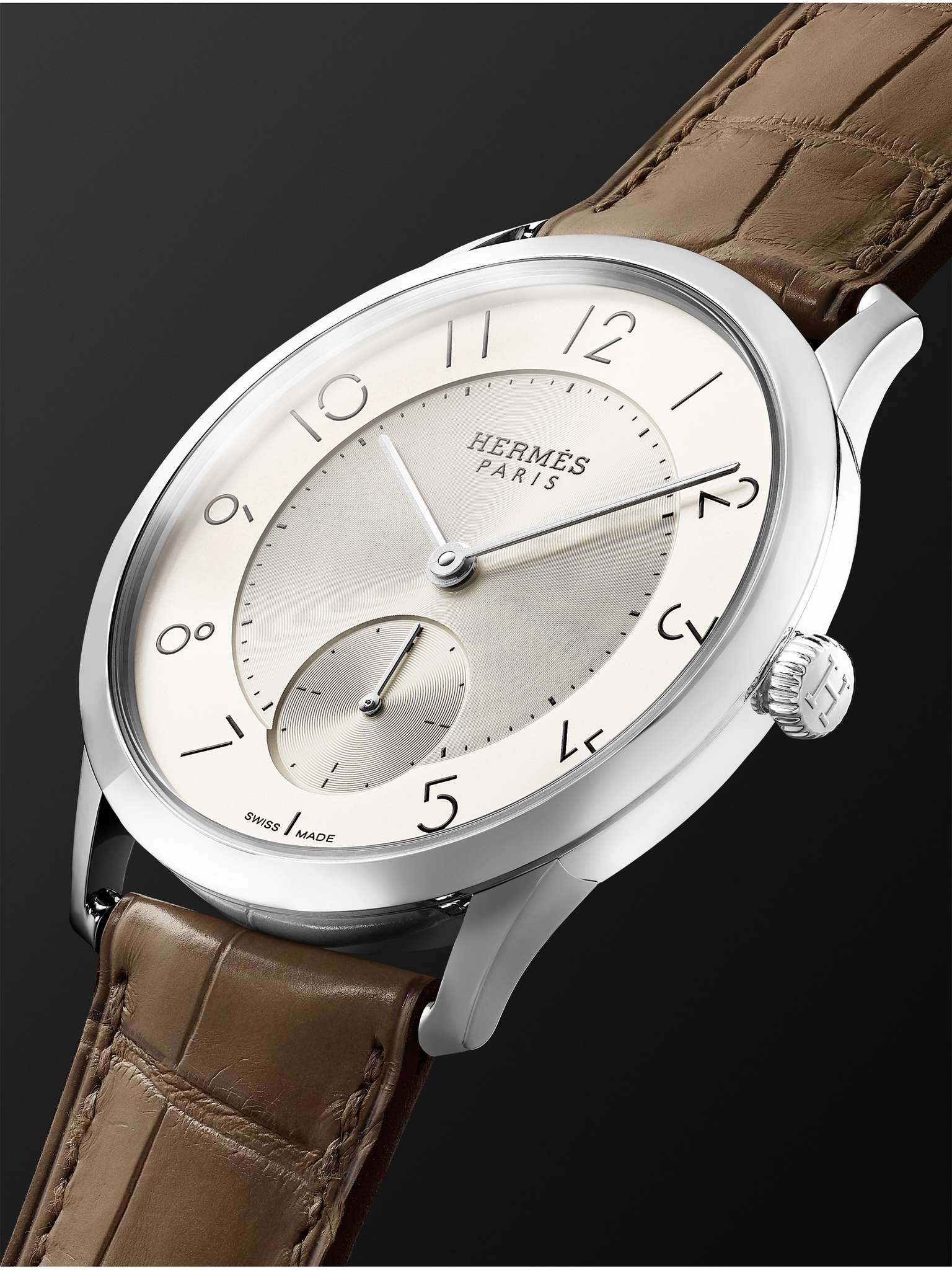 Slim d'Hermès Acier Automatic 39.5mm Stainless Steel and Alligator Watch, Ref. No. W045266WW00 - 4
