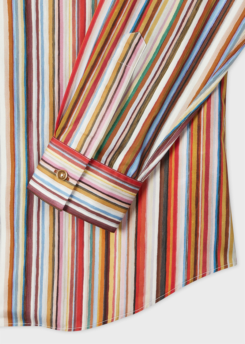 Paul Smith 'Painted Signature Stripe' Print Cotton Shirt outlook