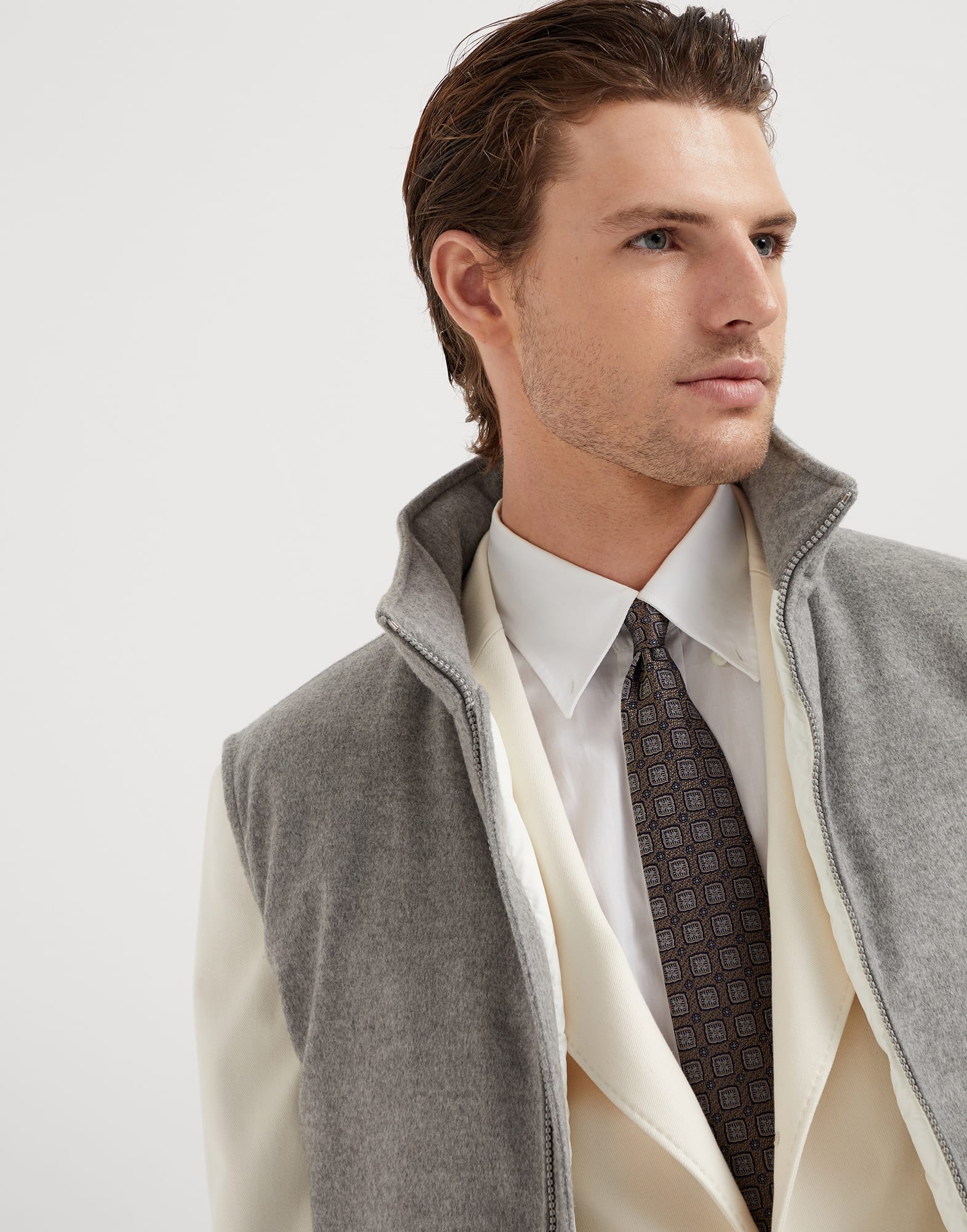 Silk geometric jacquard tie - 3