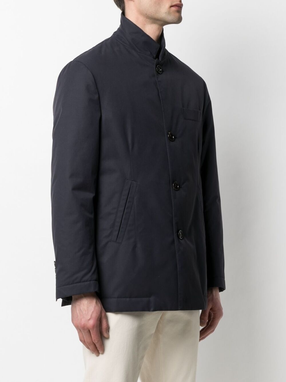 cotton single-breasted coat - 3