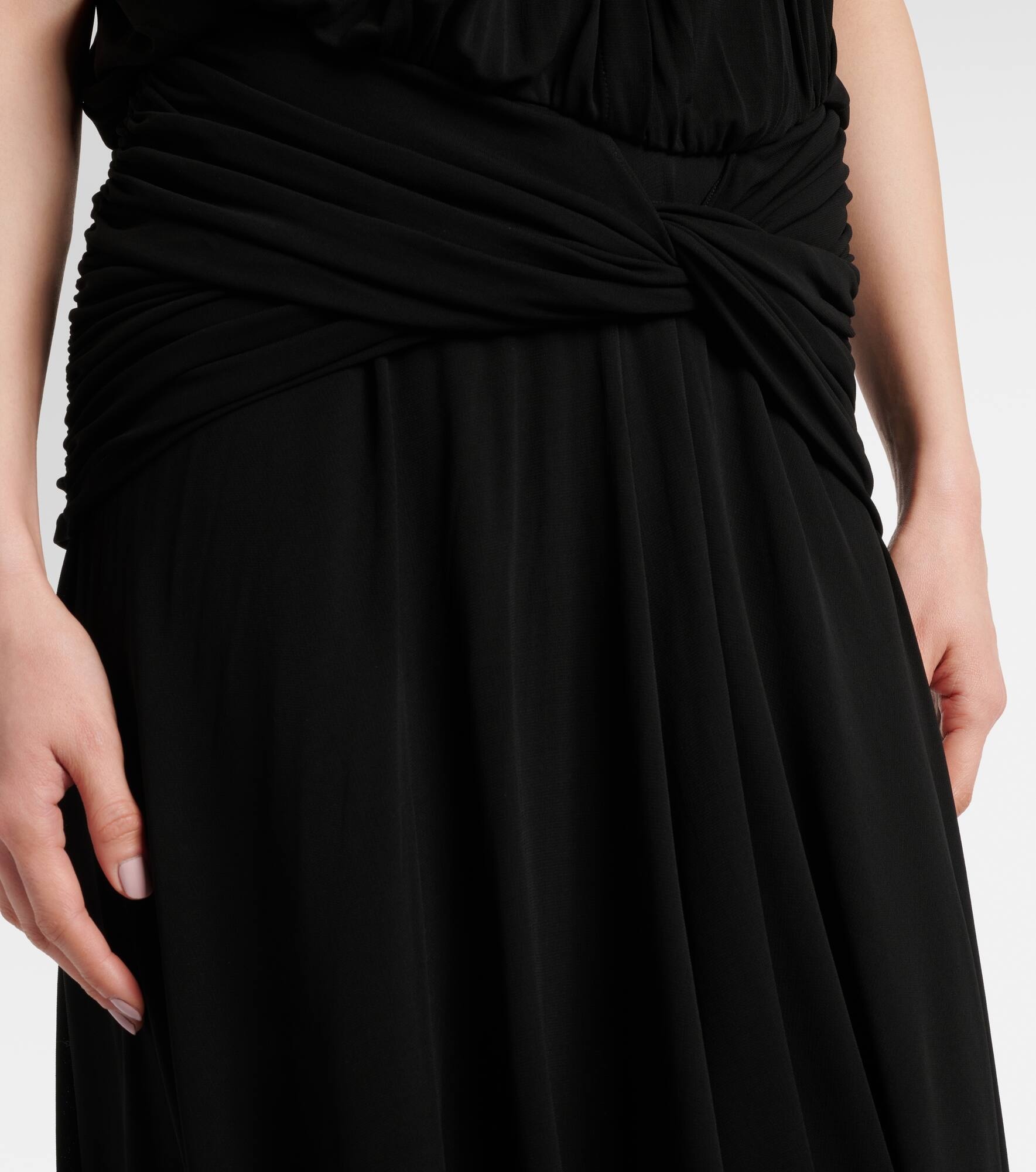 Draped ruched crêpe jersey midi dress - 6