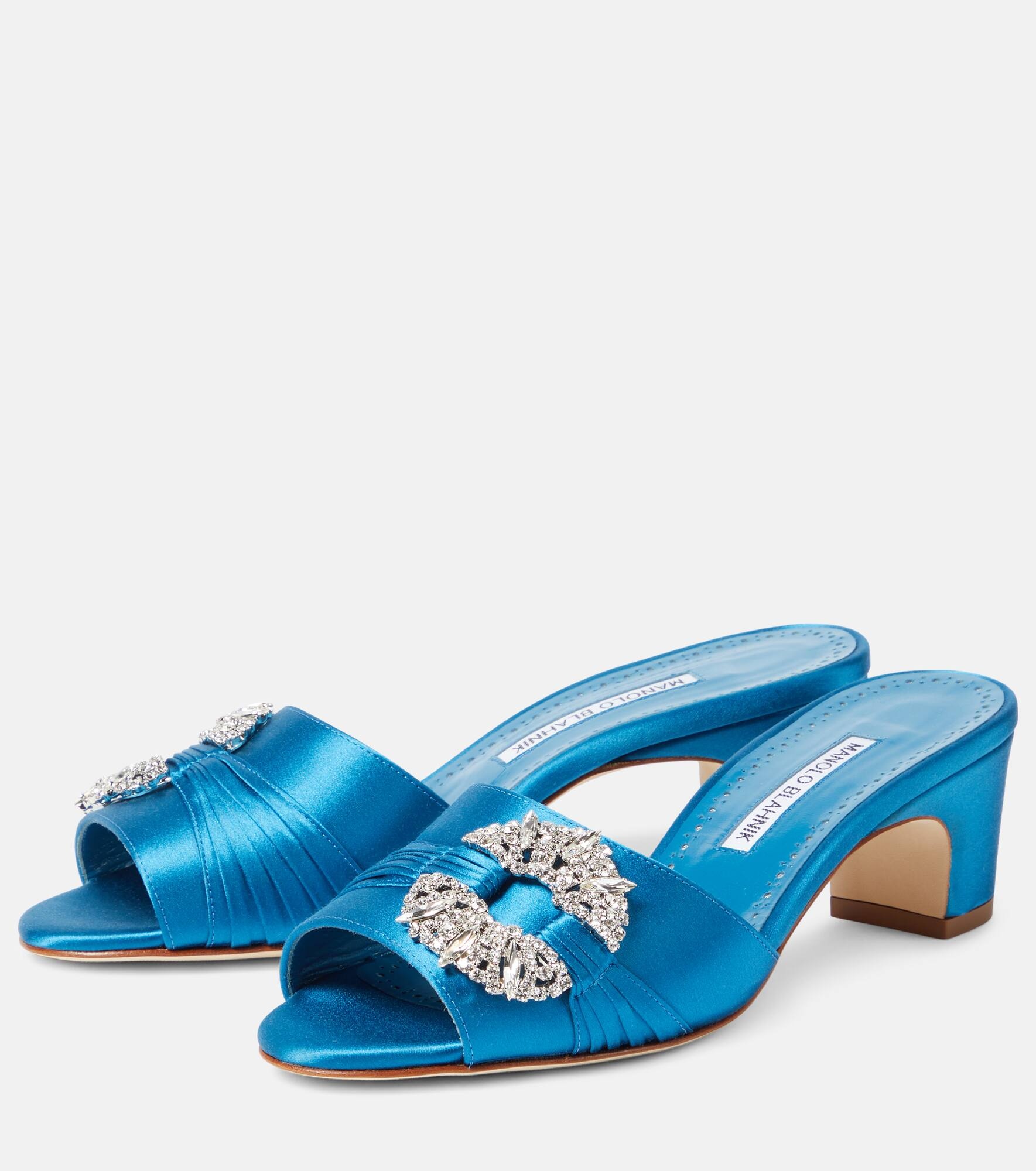 Prinap 50 embellished satin mules - 5