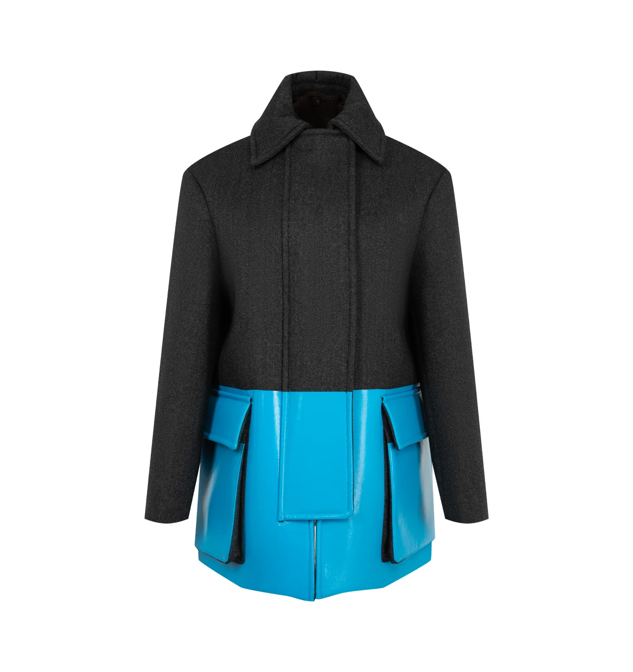 Wool Two-Tone Coat - 1