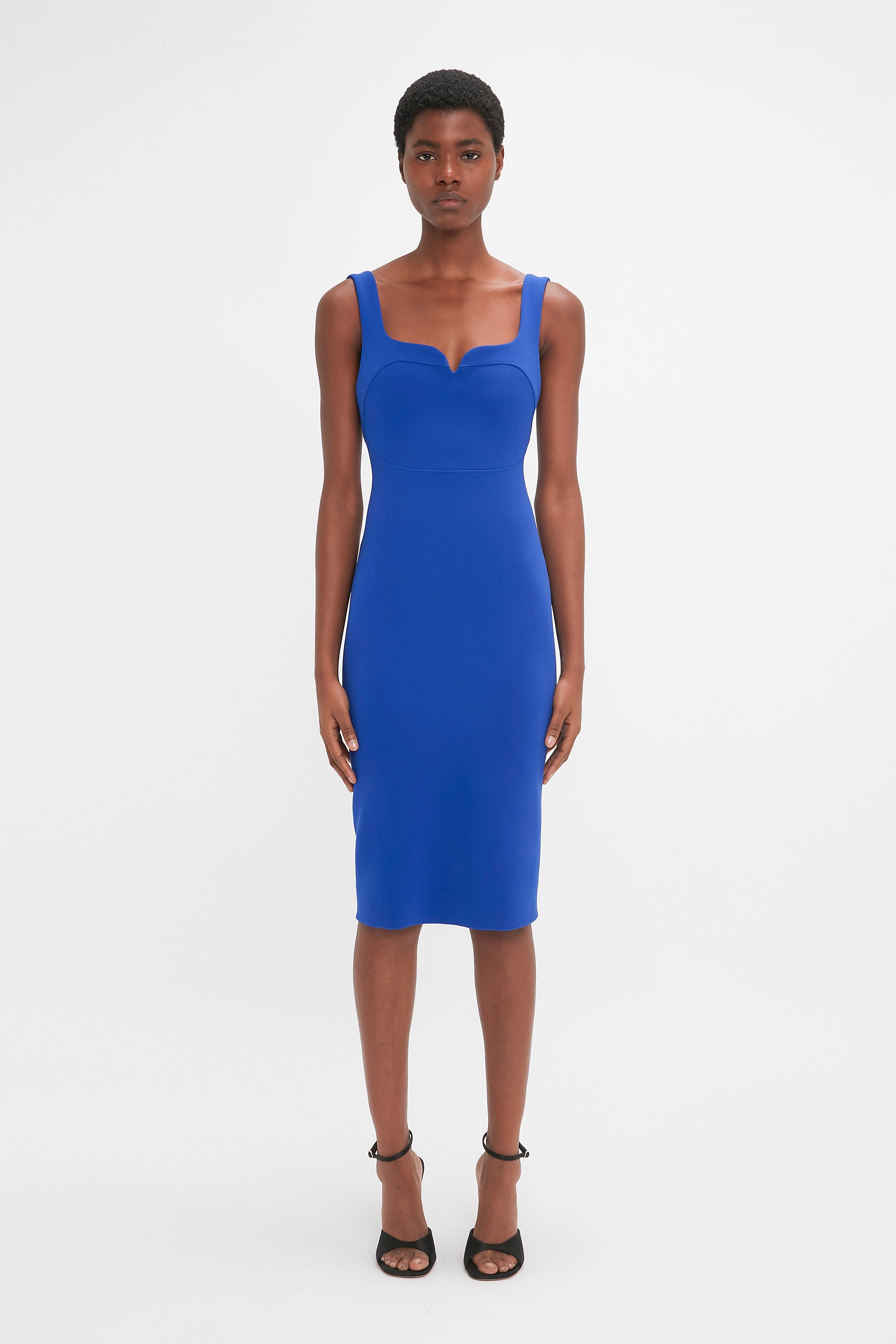 Sleeveless Fitted T-Shirt Dress In Palace Blue - 2