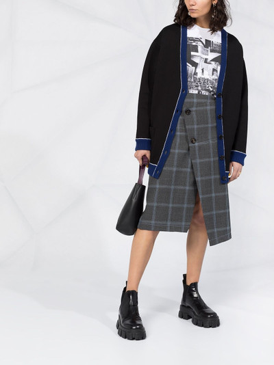 Marni checked asymmetric skirt outlook