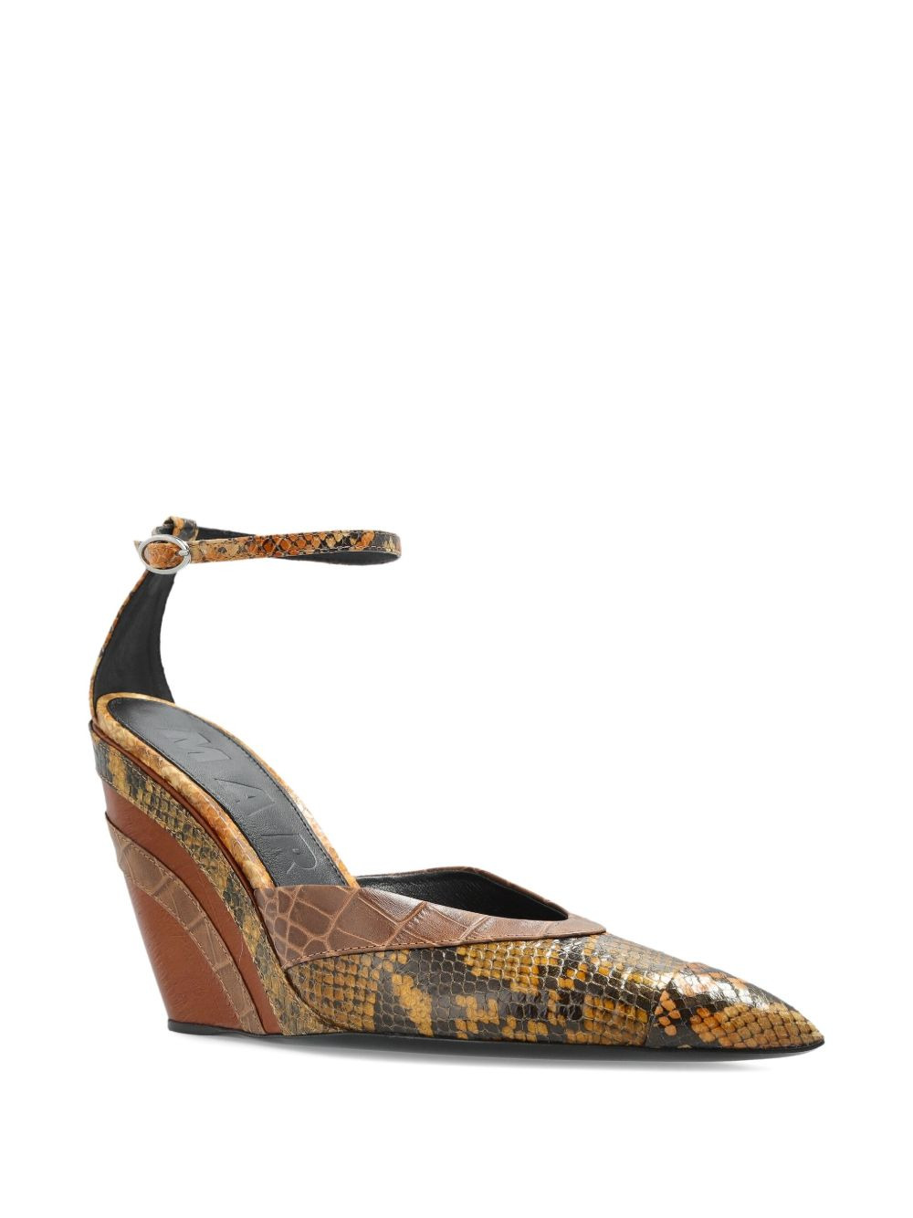 110mm snakeskin-panel wedge trainers - 2