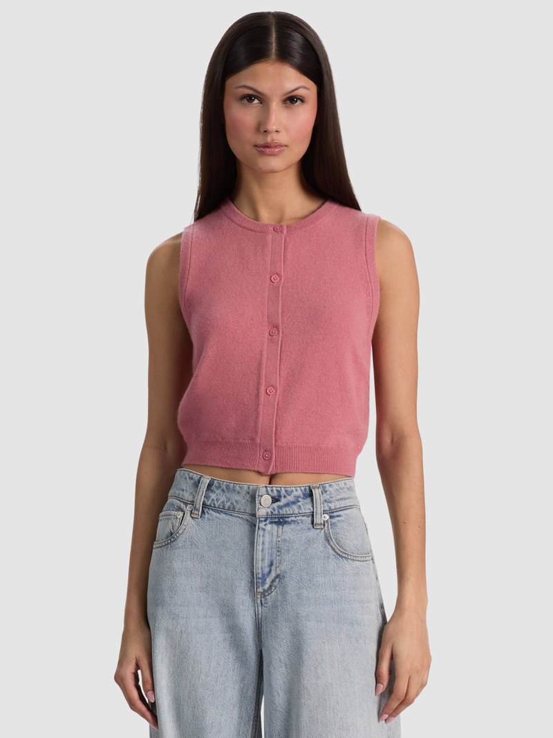 LOLY BUTTON FRONT CASHMERE VEST 2