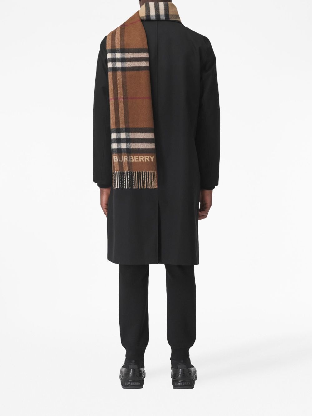 two-tone checked cashmere scarf - 6