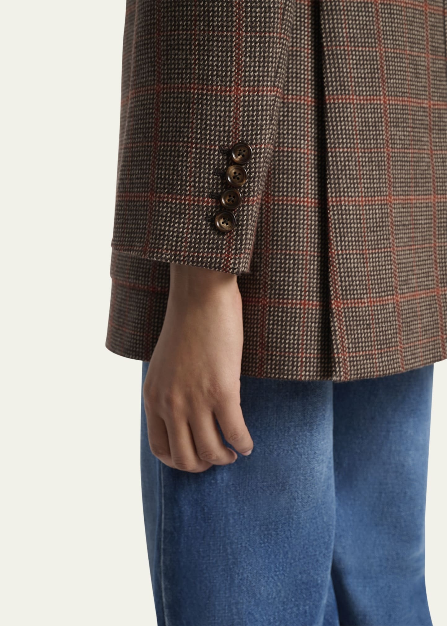 Plaid Single-Breasted Jacket - 5