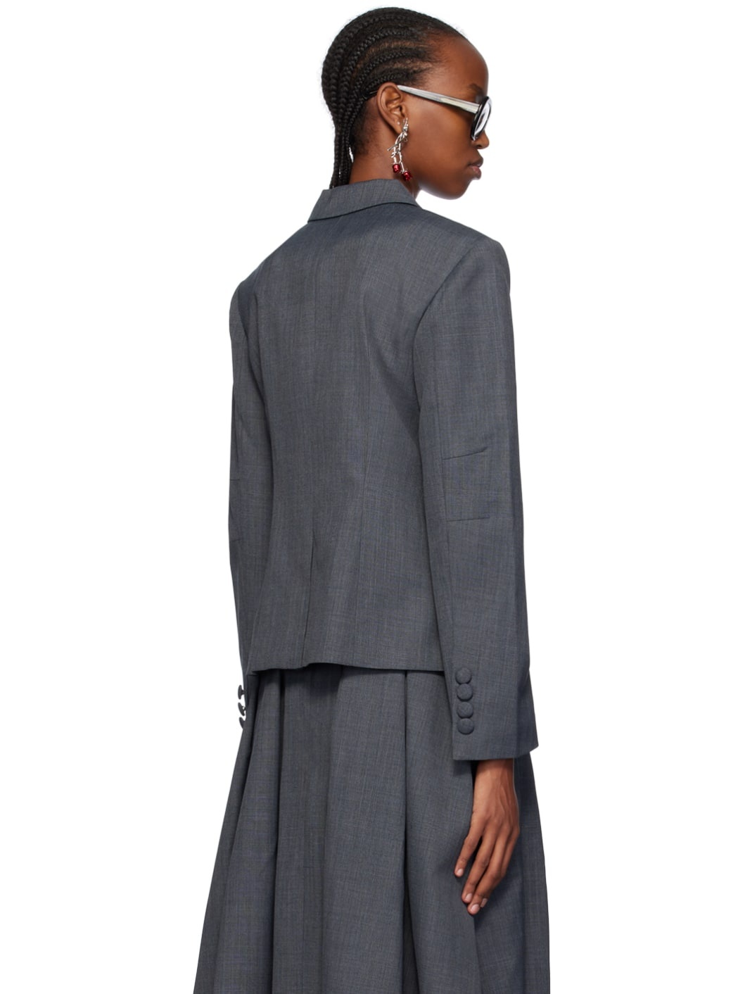 Gray Waist Blazer - 3