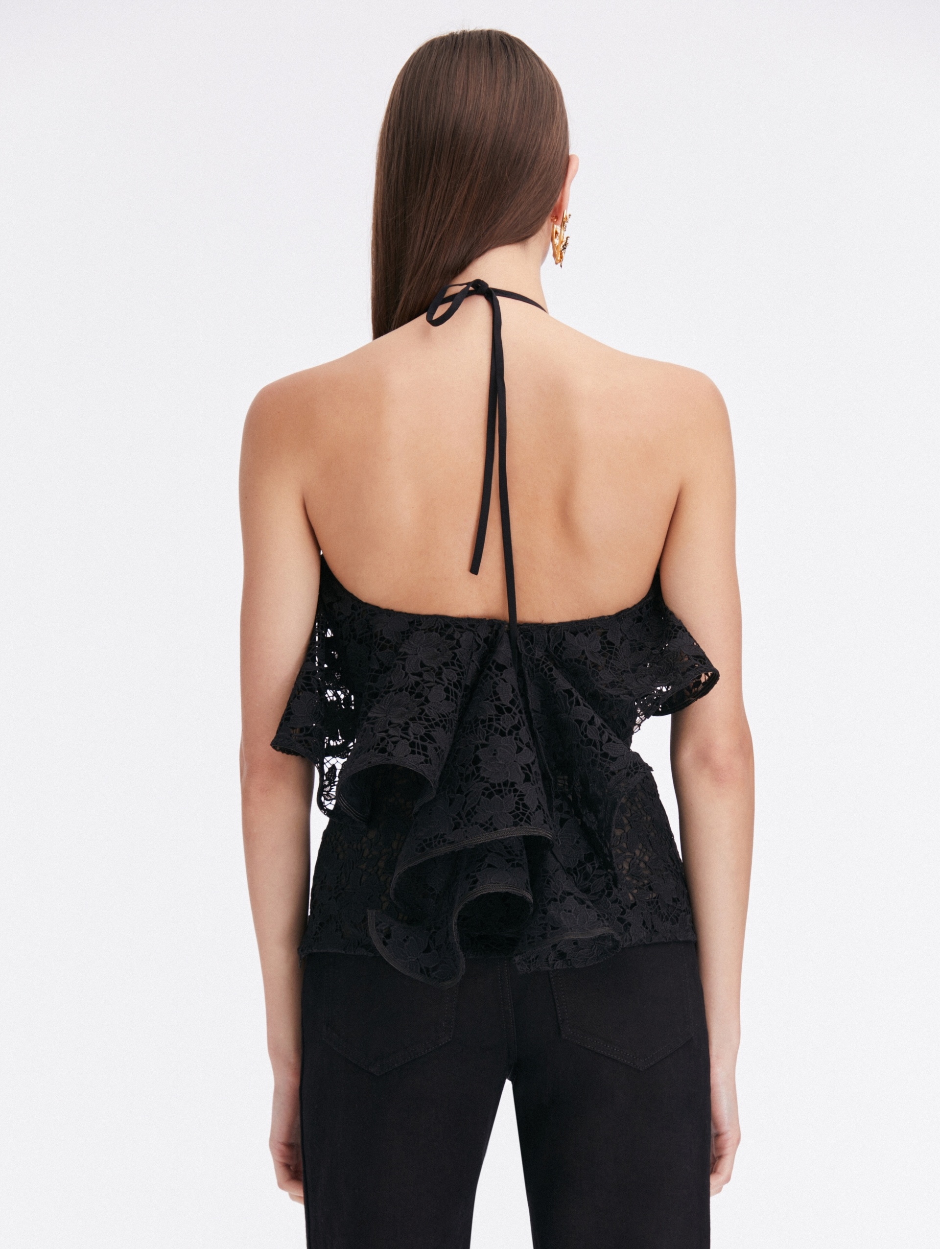 GARDENIA GUIPURE RUFFLE BLOUSE - 3