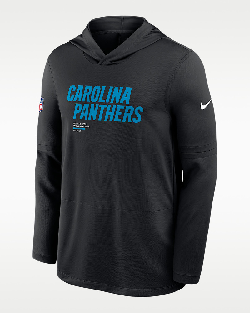 Carolina Panthers Pure Fury Sideline Men's Nike Dri-FIT NFL Long-Sleeve Hooded Top 1