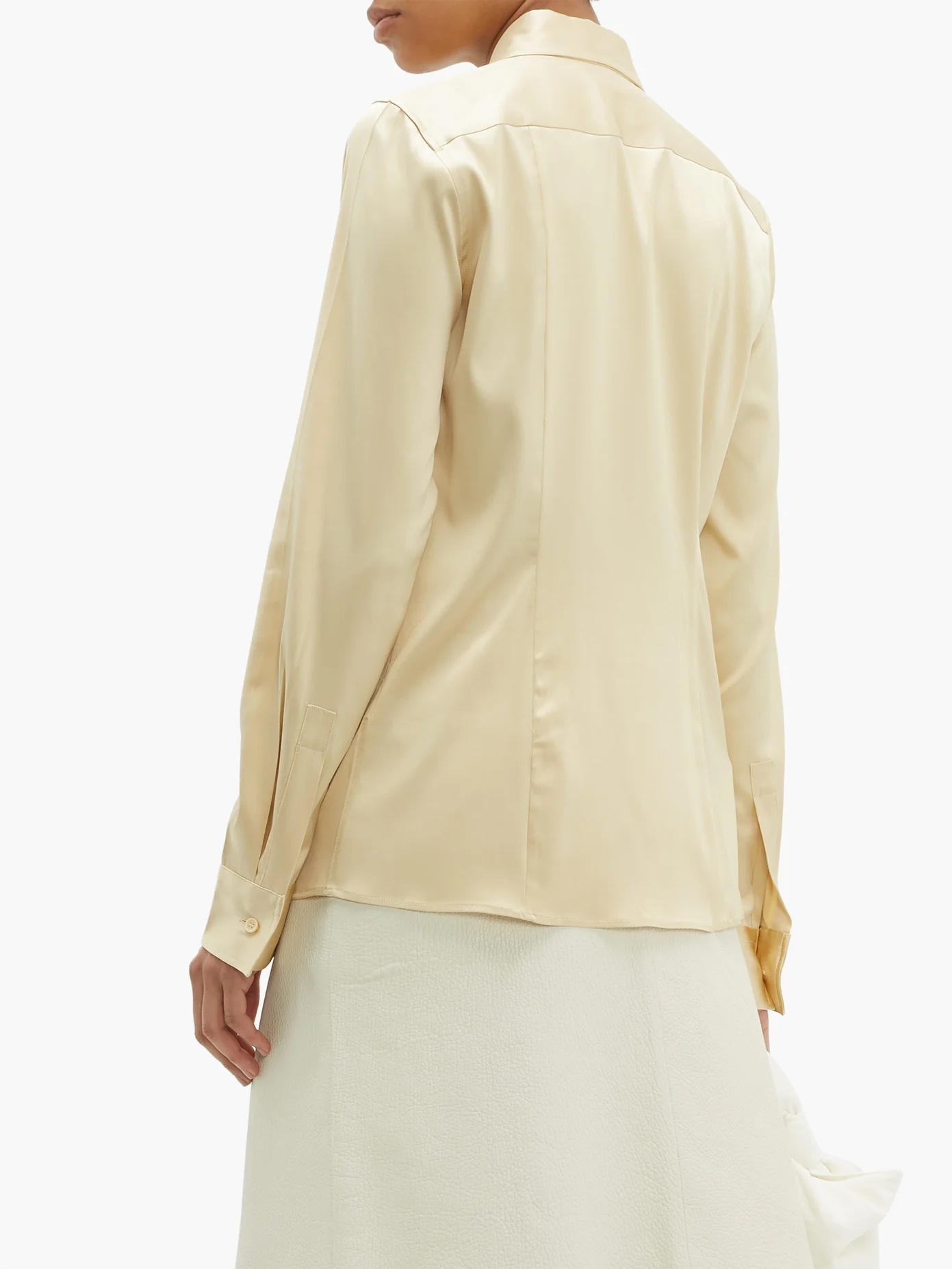 Point-collar silk-blend charmeuse shirt - 5