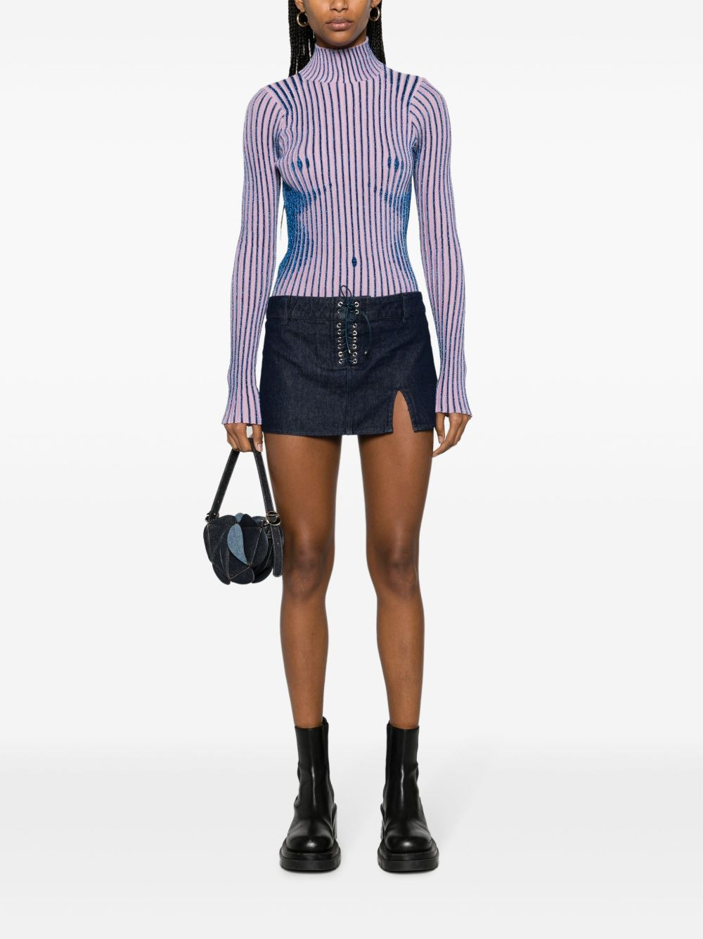 side-slit denim shirt - 2