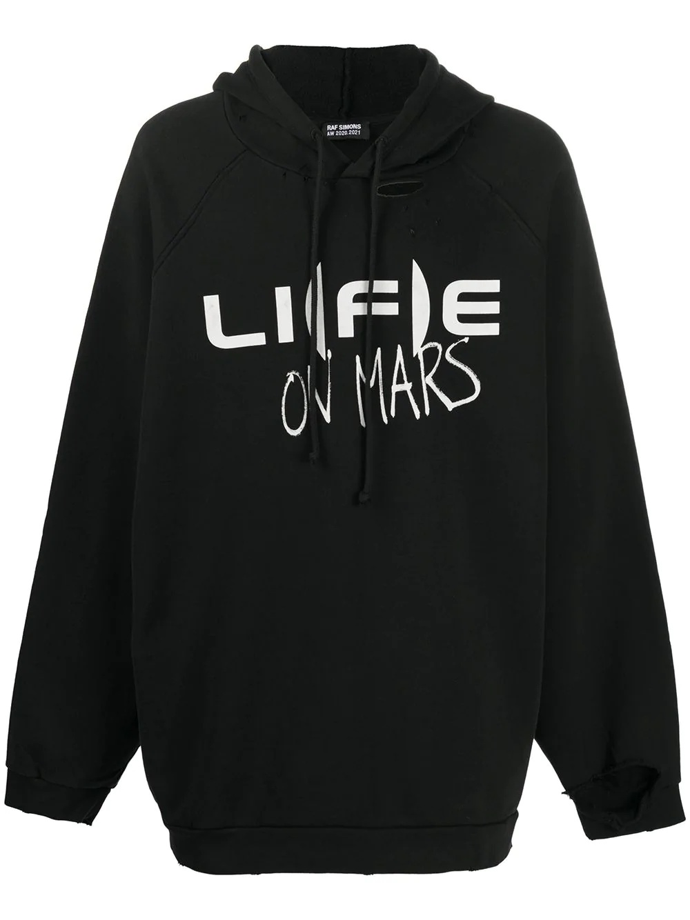 slogan-print long-sleeve hoodie - 1