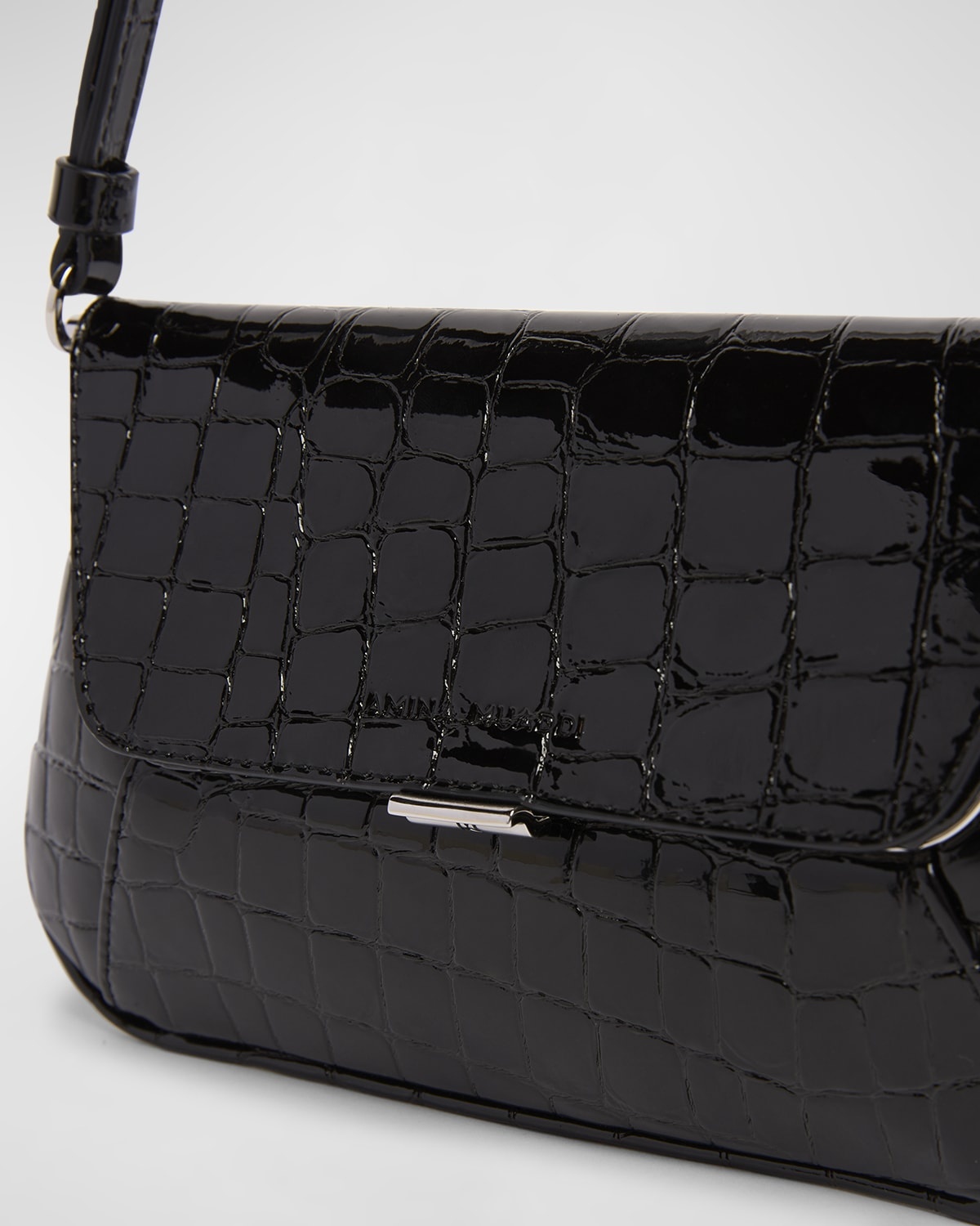 Ami Mini Frame Croc-Embossed Shoulder Bag - 5