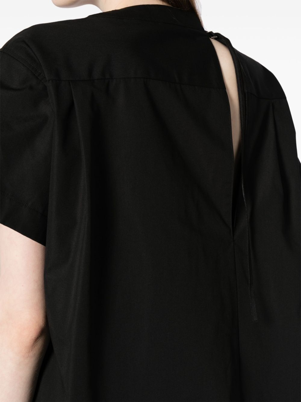 draped short-sleeve minidress - 5