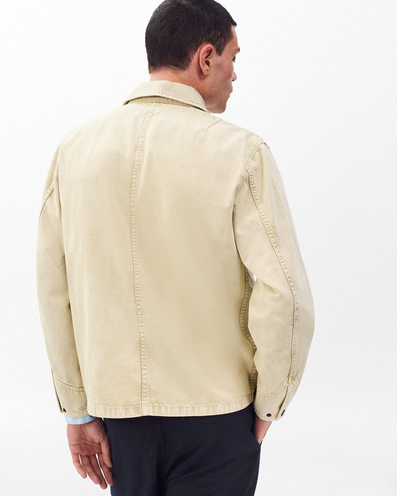 Tribeca Denim Chore Jacket Lightweight Rigid in Stone Beige 6