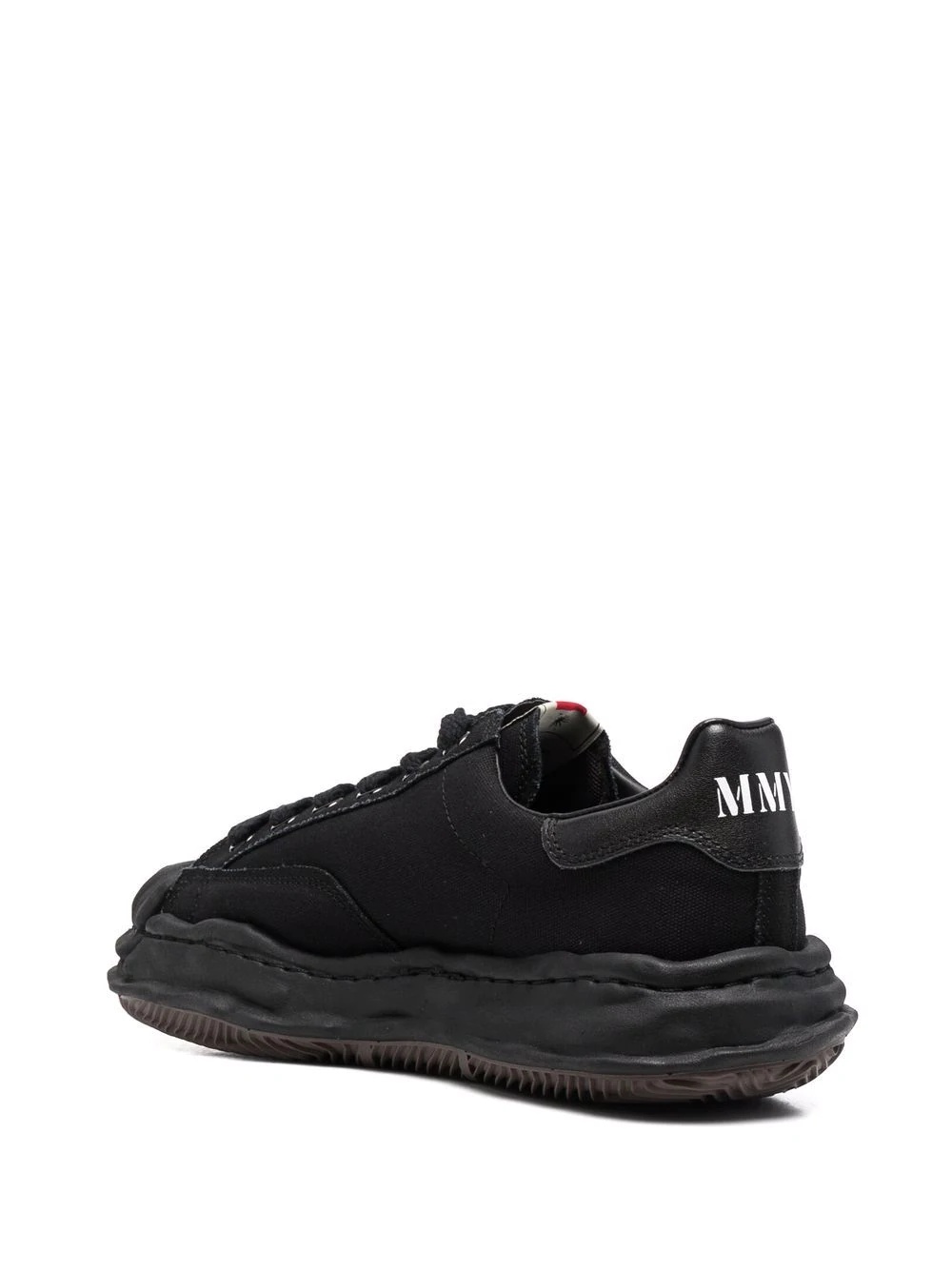 ridged-trim low-top sneakers - 3
