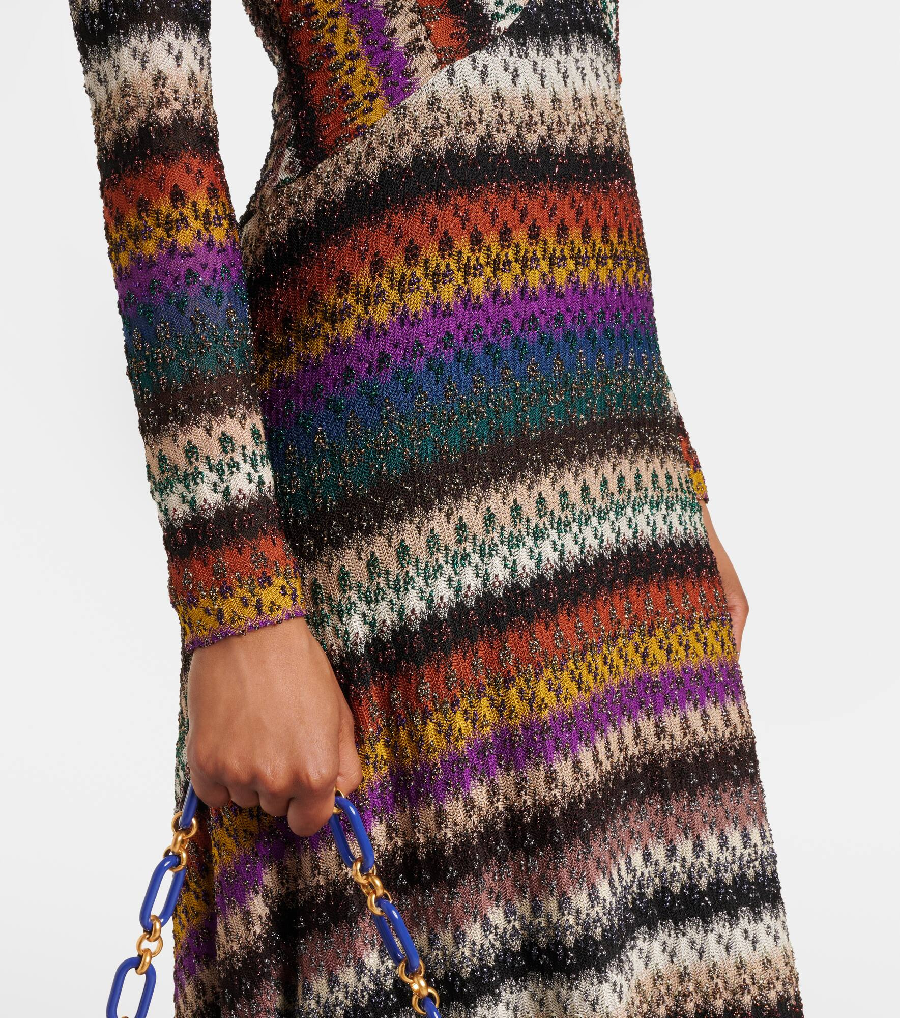 Striped lamé maxi dress - 5