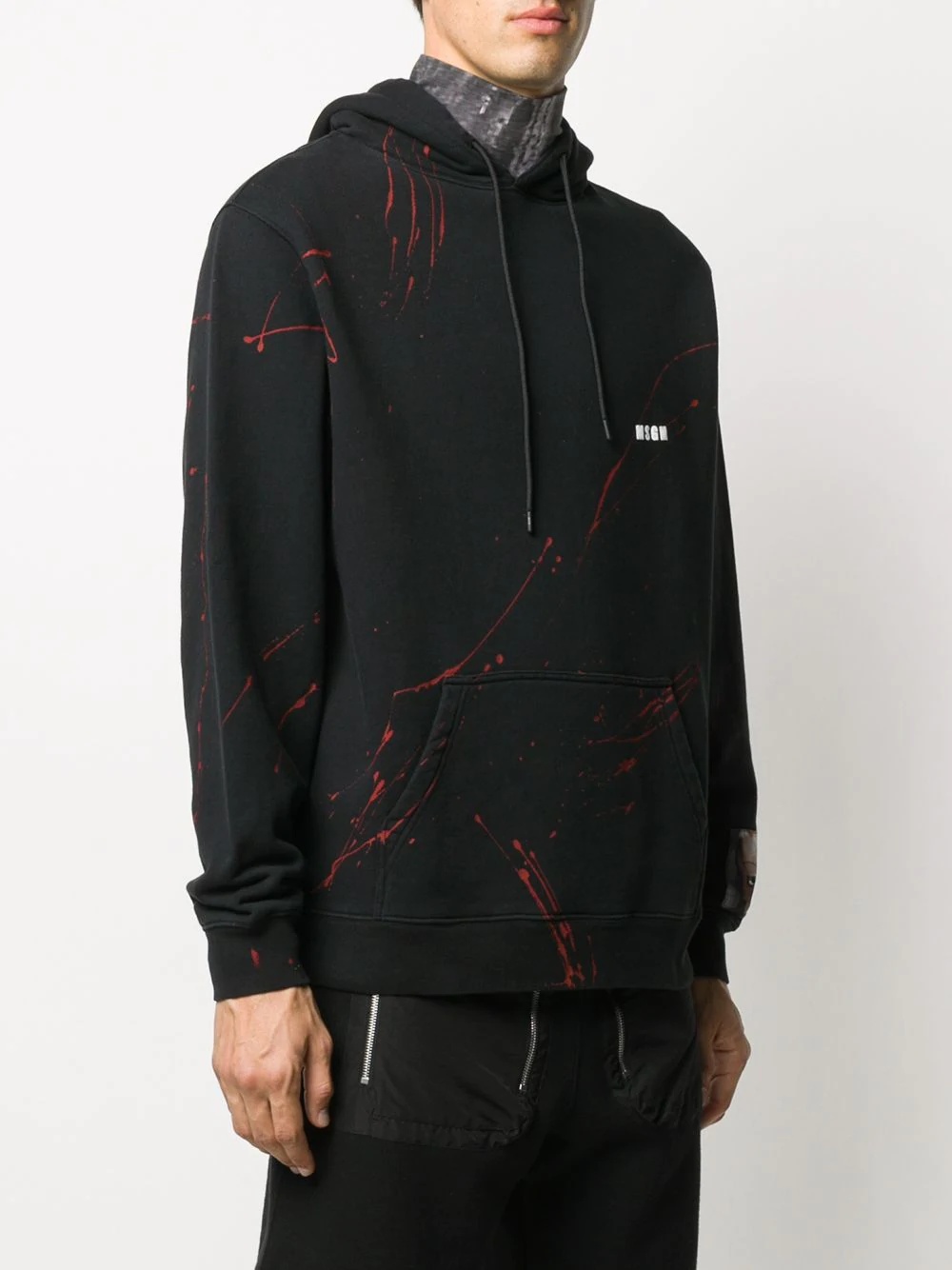 paint splatter print hoodie - 3