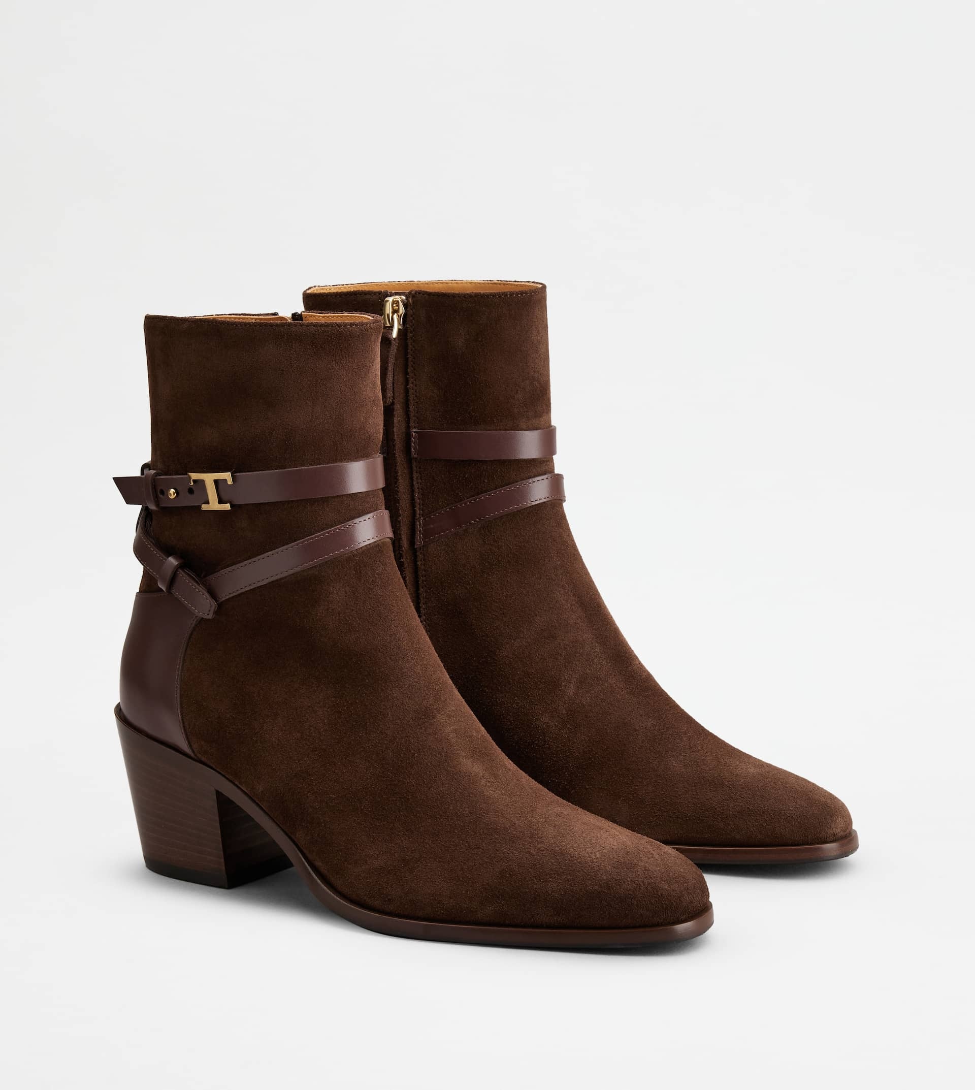 ANKLE BOOTS IN SUEDE - BROWN - 3