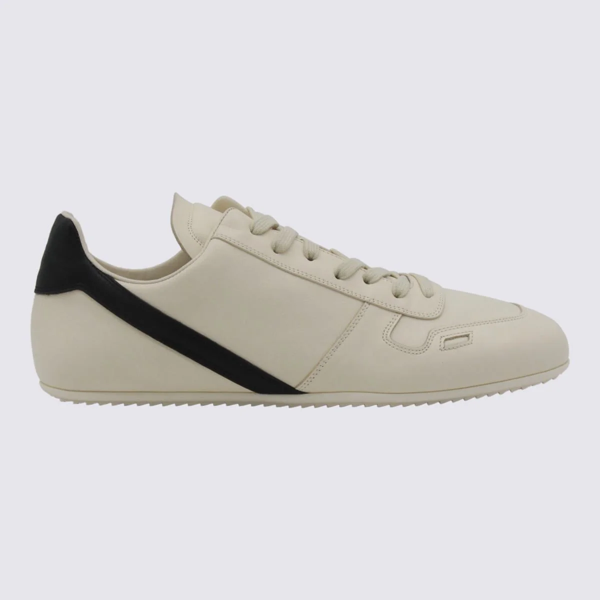 Rick Owens White Leather Minimal Sneakers - 1