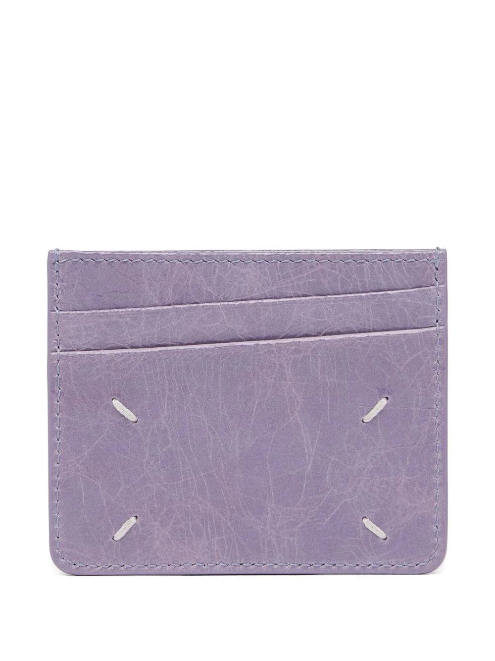 crackled-leather card holder - 1