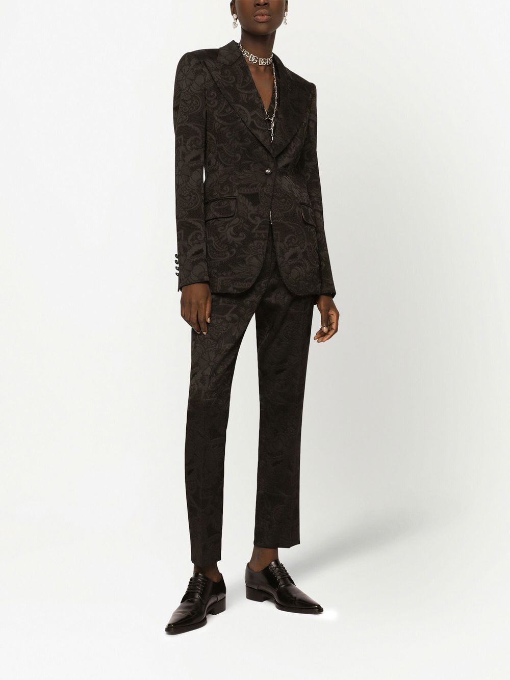 Turlington Ornamental jacquard single-breasted blazer - 3